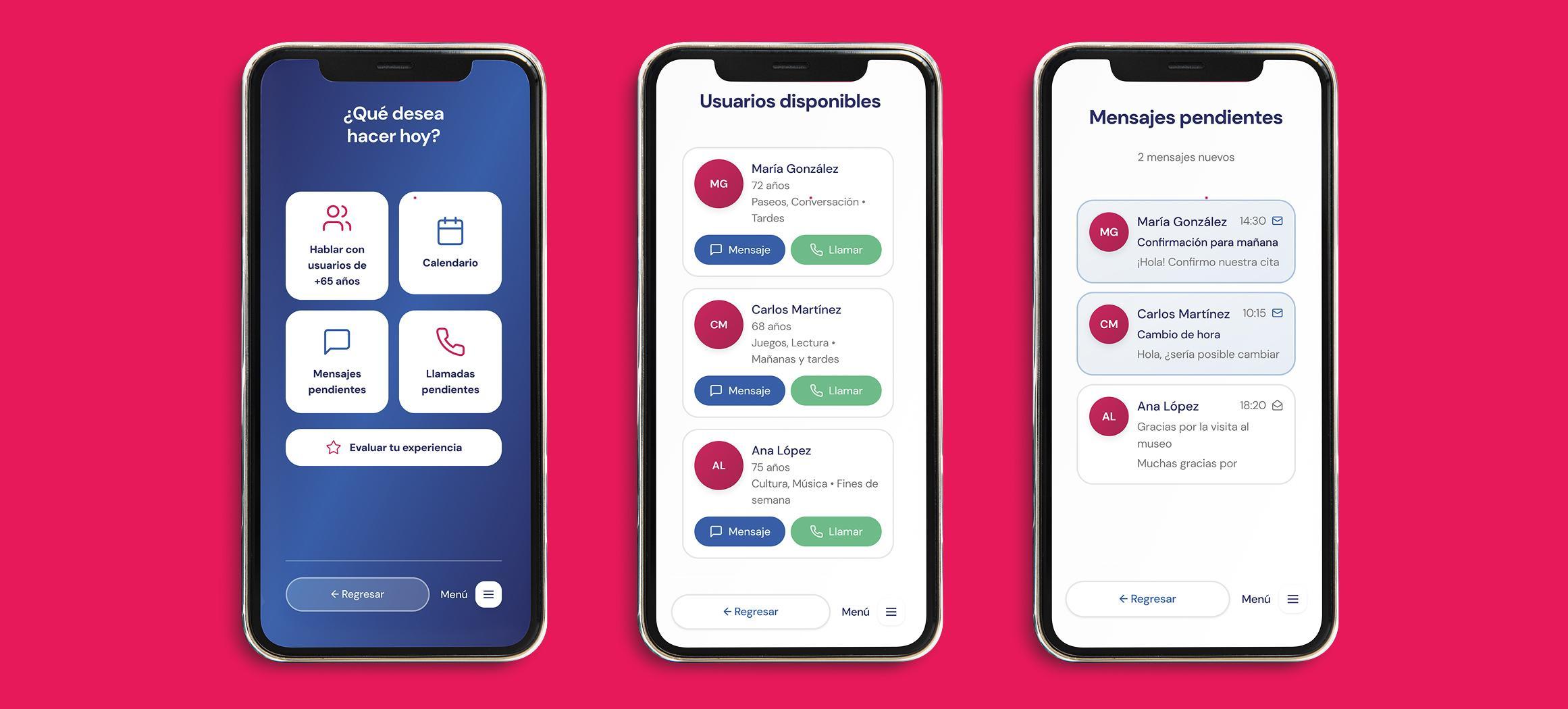 Madrid te Acompaña — app screens overview